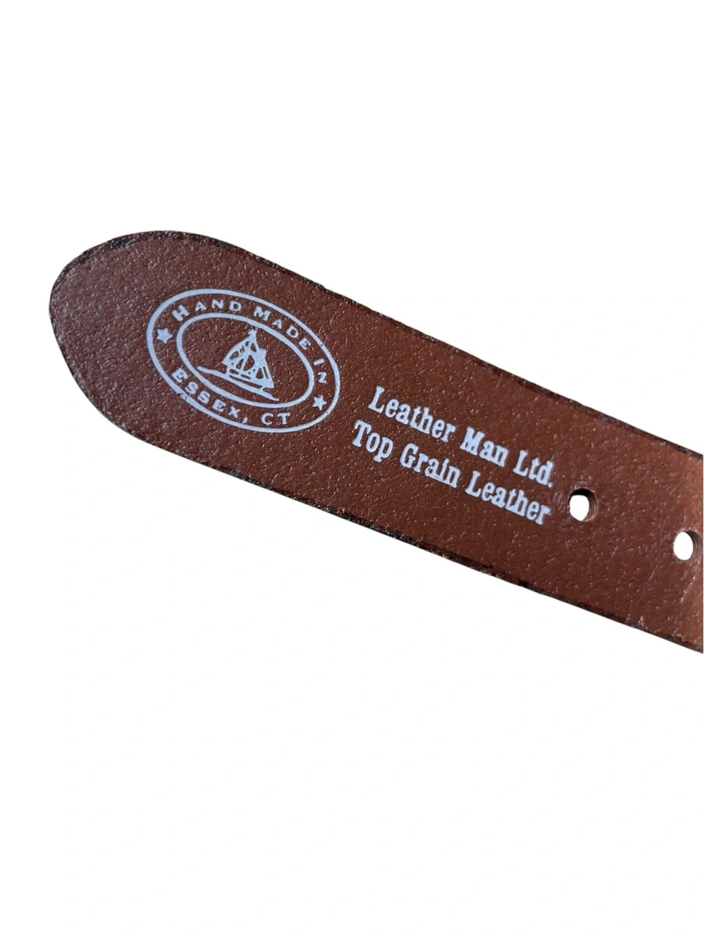 Leather Man LTD Nautical Code Flag Belt Webbing FULL GRAIN Leather Tips 36 USA